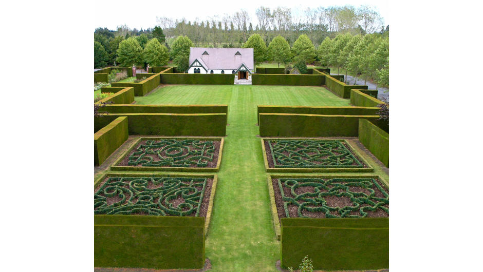 Knot Gardens with the chapel in the background