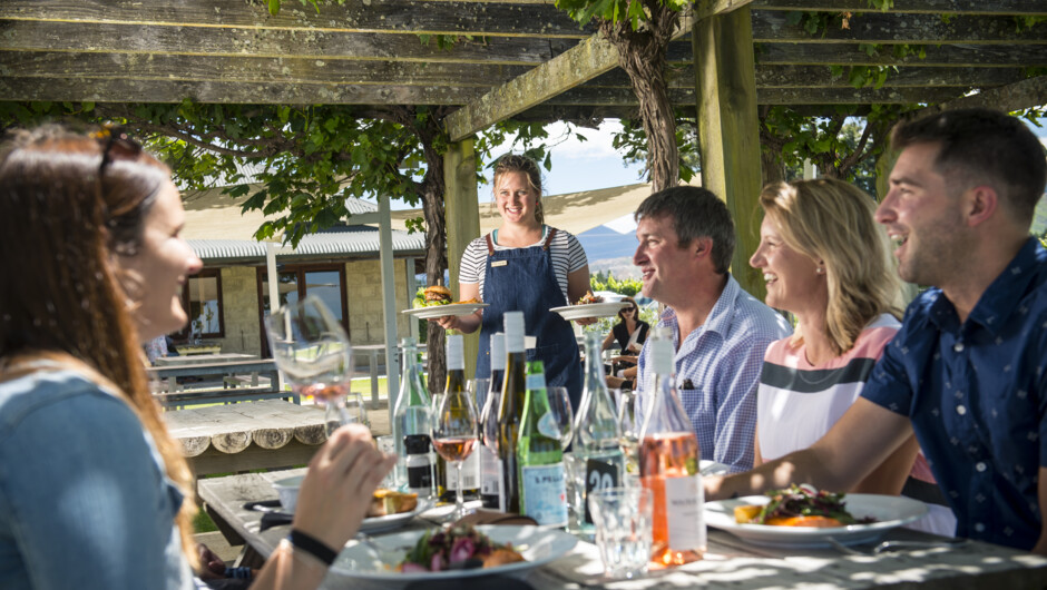 Outdoor dining at Wairau River Wines