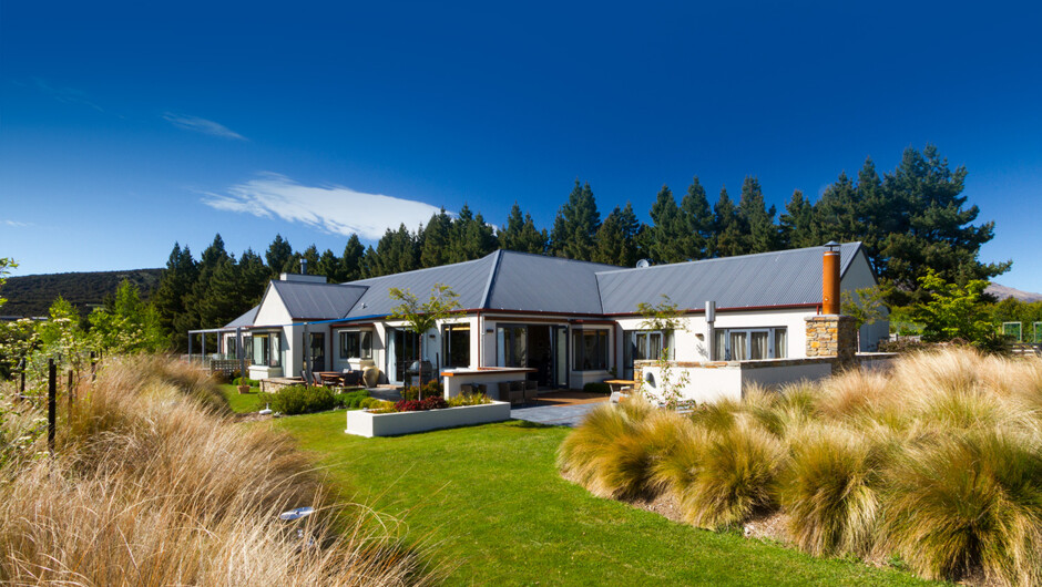 We are located on a fabulous 2 acre site in Wanaka with extensive native gardens and excellent alpine views.