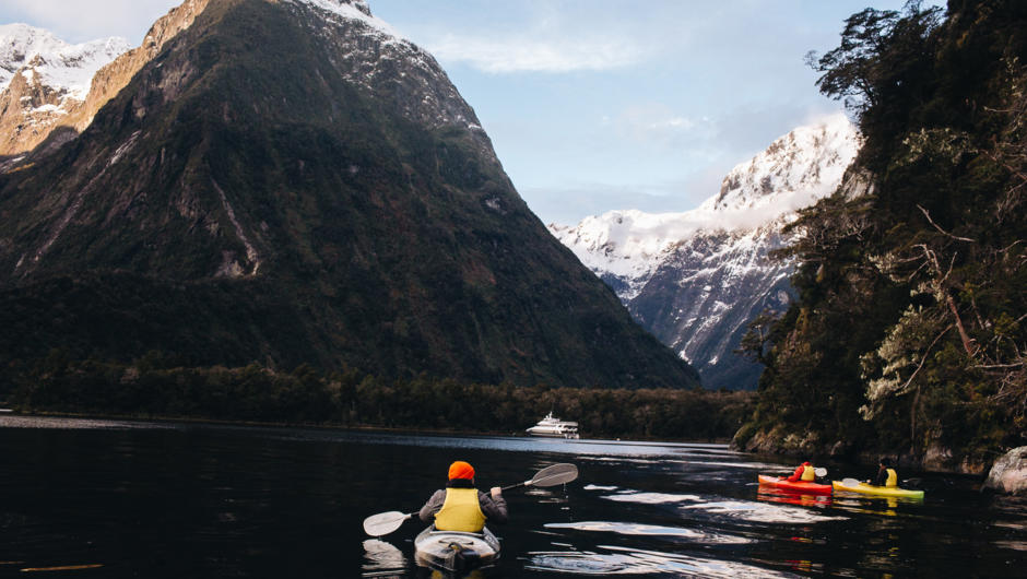 Explore nearby the Jewel in the onboard sea kayaks