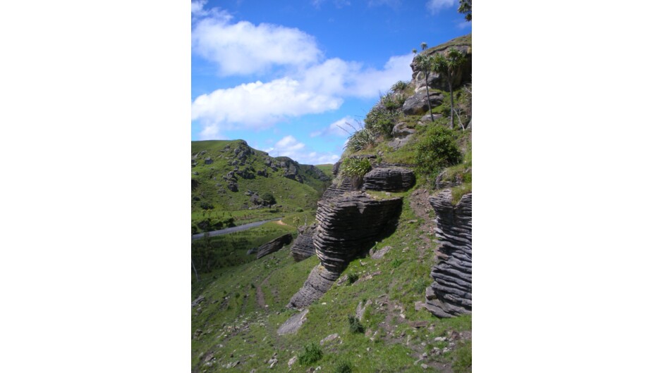 Limestone pancake rocks