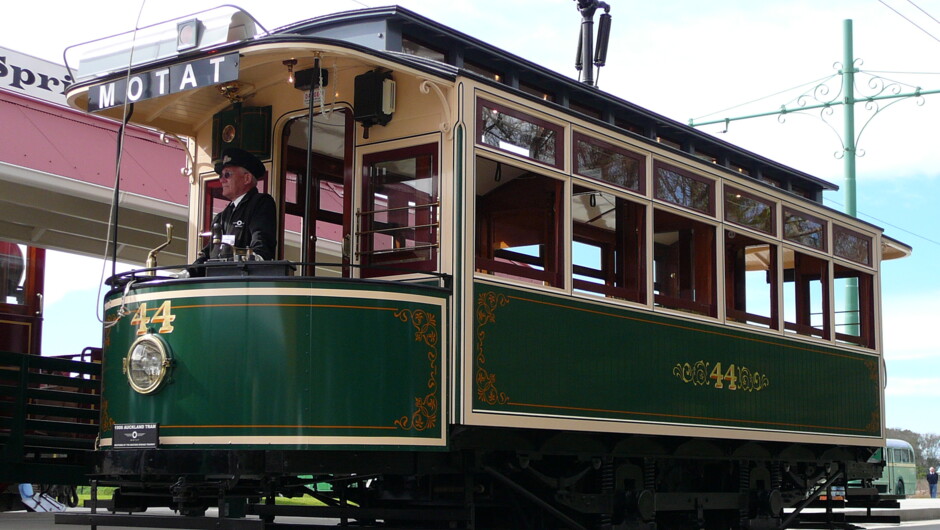 One of MOTAT's operational heritage trams transporting visitors between sites.