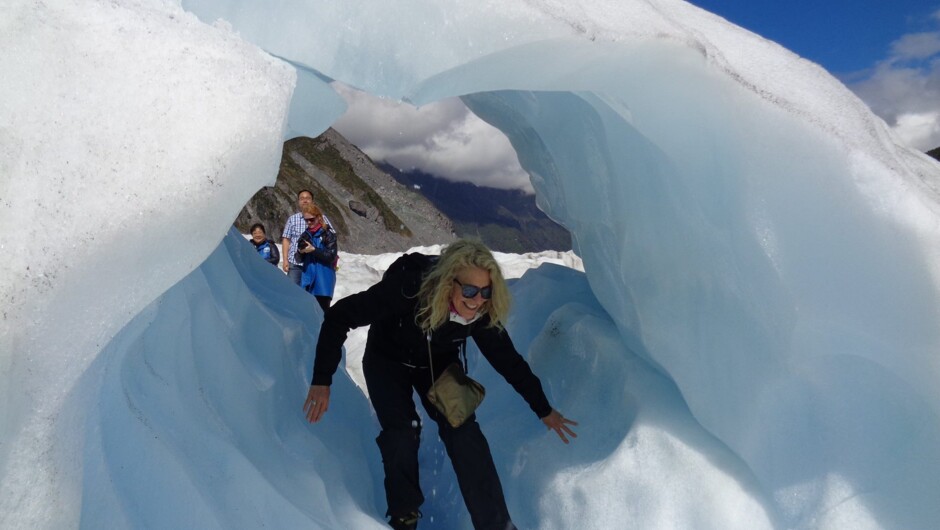 Exploring the glacier