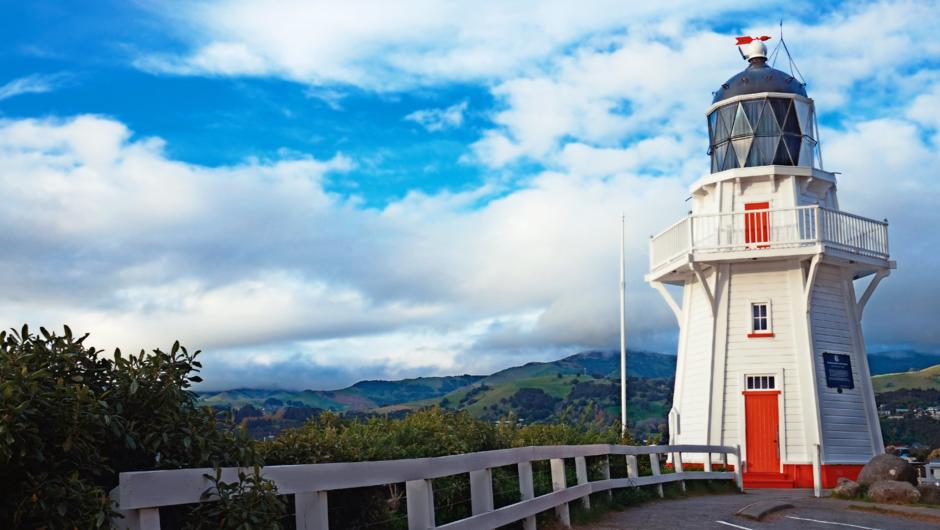 The historic Akaroa Heads lighthouse