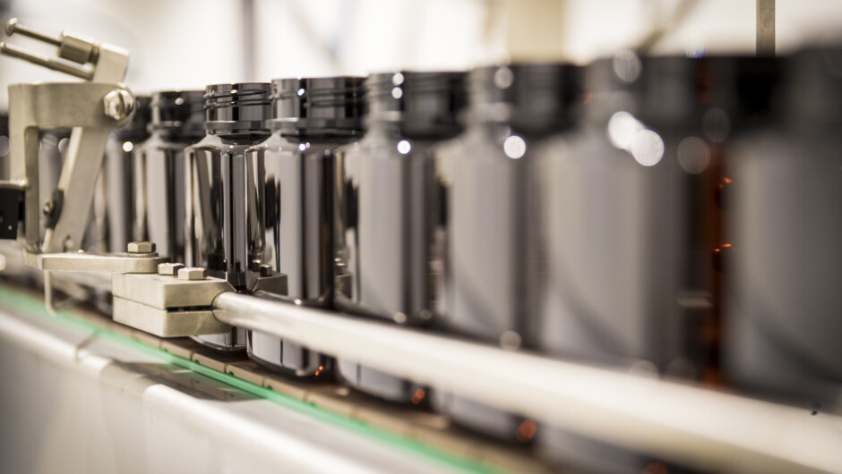 Our premium honey being packed in to jars.