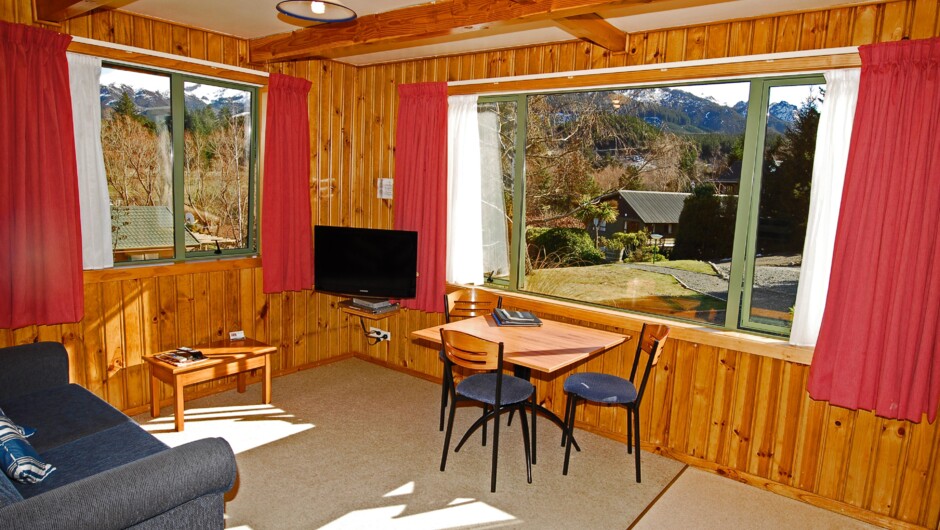 Lounge & Dining area in One Bedroom Chalet