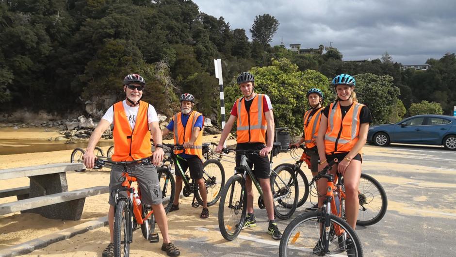 Cycle ride into camp in the Abel Tasman