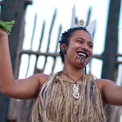 Maori cultural concert performed in the Te Hana Te Ao Marama traditional Maori village