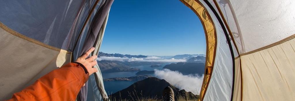 Stunning view from the tent on Roys Peak near Queenstown.