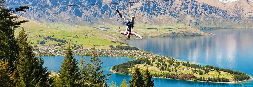 Zip lining in Queenstown offers adventurous fun for the whole family.