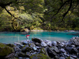 The waters of the Dart River are so clear, you can see the fish take the hook.