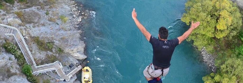 Taking the plunge in Queenstown at the AJ Hackett Kawarau Bridge Bungy.