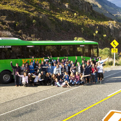 Backpacker bus in Queenstown