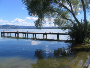 Walk the lakeside trail, begin in the town centre near the Polynesian Pools