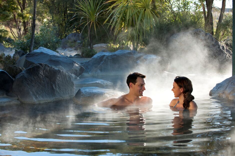The naturally heated mineral pools of Rotorua's Polynesian Spa, perched on the edge of a lake, is perfect for a mid-winter soak.
