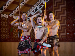 Performers of haka show energy and ferocity through facial expressions (pūkana) and strong, swift movements