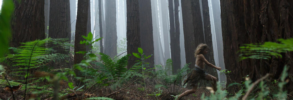 Pete running through the Redwood Forest for filming