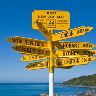 Stirling Point sign post, Bluff