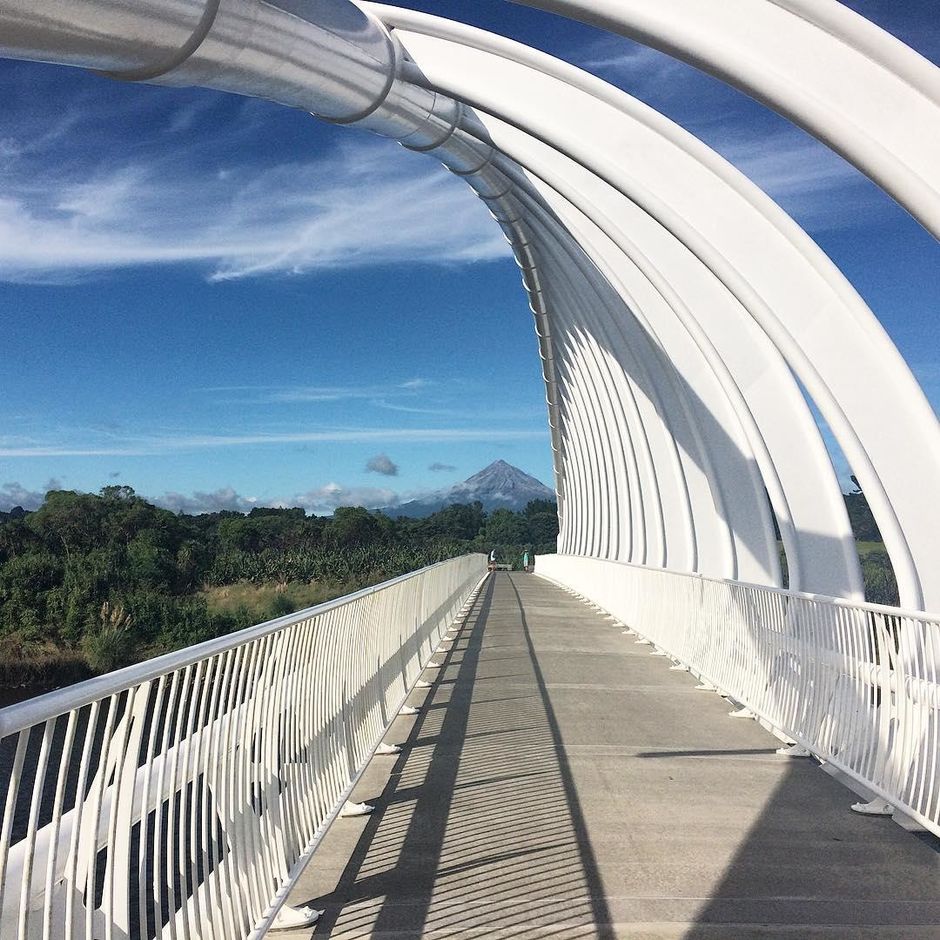 Te Rewa Rewa Bridge is a pedestrian and cycleway bridge across the Waiwhakaiho River.