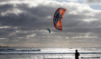 Kitesurfer am Back Beach