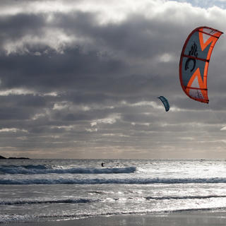 Kite surfers on Back Beach