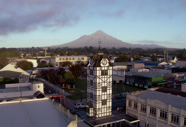 This Shakespearean-inspired town looks after hikers, cyclists, and climbers who plan to venture into Egmont National Park/Te Papakura o Taranaki. Taranaki Maunga is right next door.