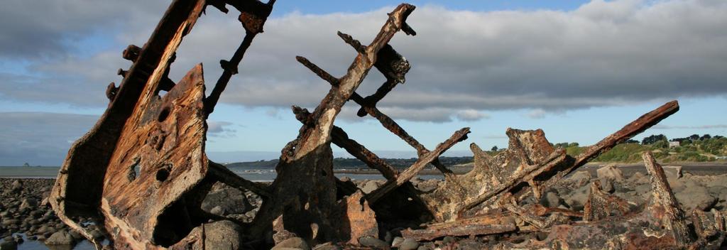 A local landmark, the wreck of the SS Gairloch has been slowly crumbing into the ground near Oakura in Taranaki for over 100 years.