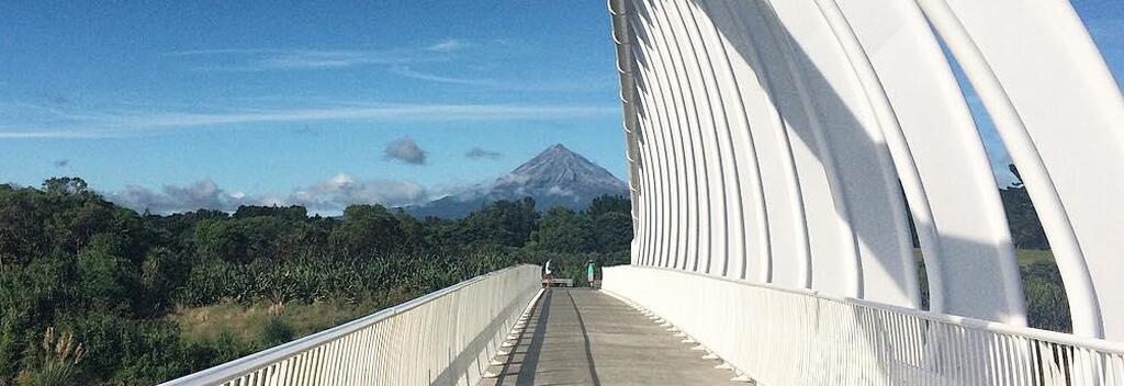 Te Rewa Rewa Bridge is a pedestrian and cycleway bridge across the Waiwhakaiho River.