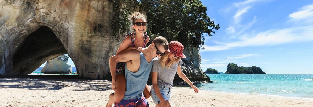 The beach at Cathedral Cove is a popular stop on local boat or kayak tours.