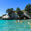 Kayaking at picturesque Cathedral Cove
