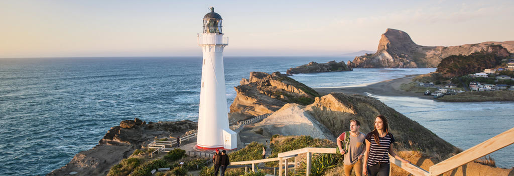 An hour's drive from Martinborough, Castlepoint Beach comes complete with a lighthouse, easy walks and lagoon swimming.