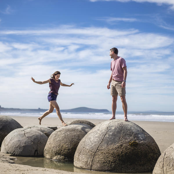 You simply can't drive along the North Otago coast without stopping to play on the Moeraki Boulders - they're amazing!