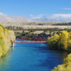 The Red Bridge was built in 1914 and crosses the Clutha River at Luggate.