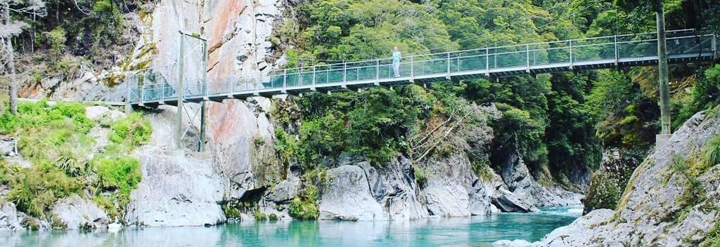 Bridge across the Blue Pools in Haast