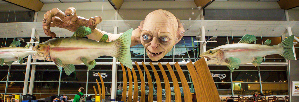 『ホビット』3部作の中でも主要なキャラクター、ゴラムがウエリントン空港にお目見えしました。