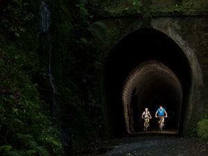 You will need to pass through more than 600 meters of tunnels on the Rimutaka Cycle Trail.