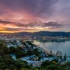 Scenic view at sunset on Wellington harbour from Mt Victoria