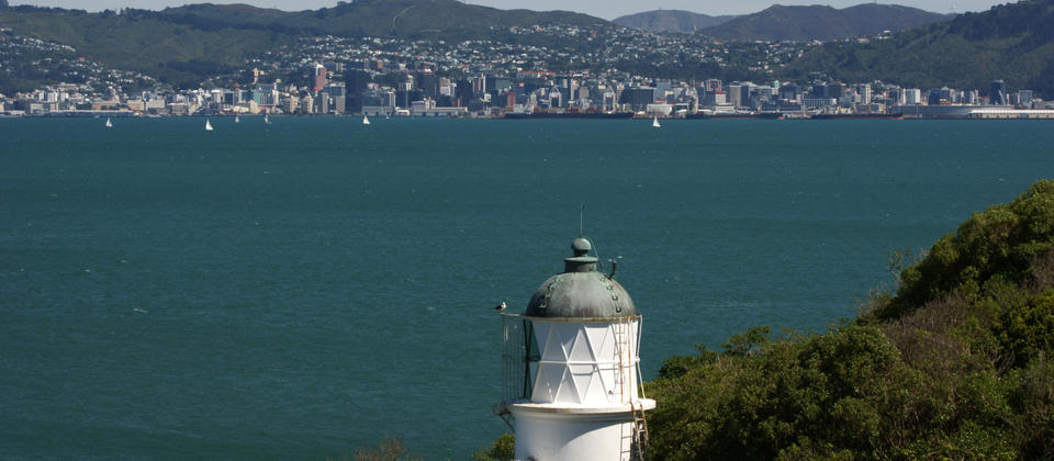 The lighthouse looks across to Wellington