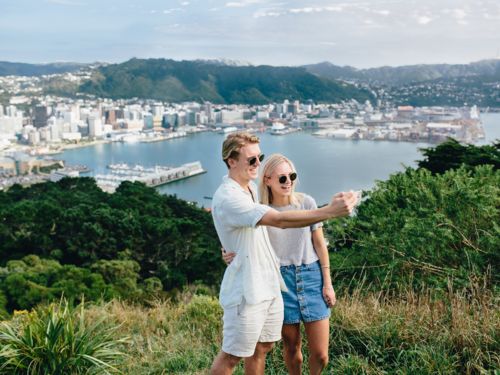 Enjoy stunning city and harbour views from Mount Victoria in Wellington.