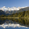 On a clear day the reflections at Lake Matheson are spectacular.