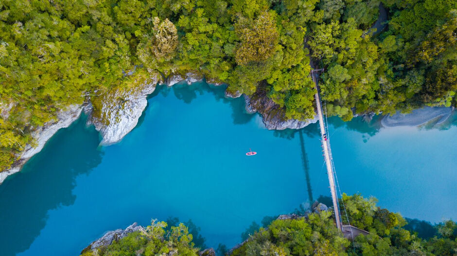 Aerial view of the Hokitika Gorge