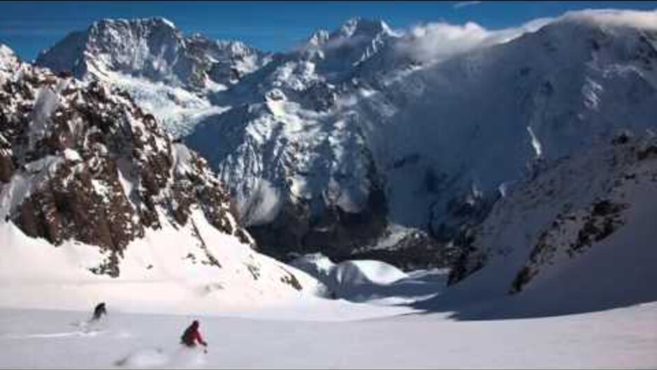 A flying tour of Mount Cook Heliski's incredible terrain at Aoraki Mount Cook, New Zealand.