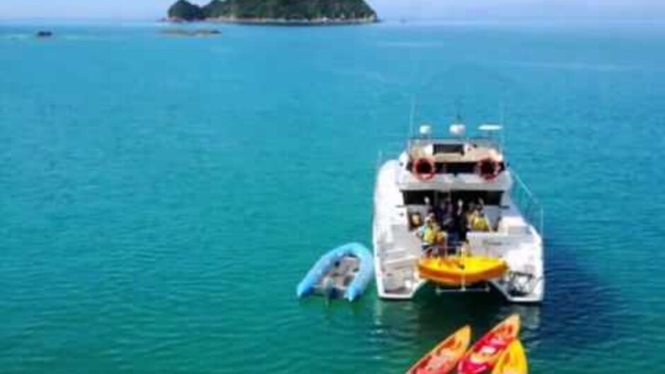 If you only have one day to spend in the Abel Tasman then you don't have to choose between walking the beautiful coastline, taking a bush walk or kayaking - you can do a little of it all by taking a cruise on one of Abel Tasman Charters' boats.