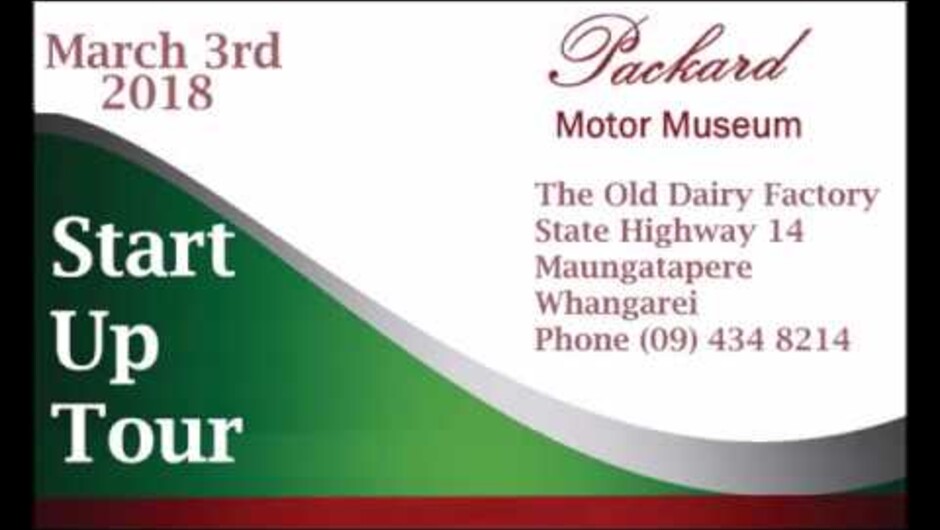 Packard Motor Museum Saturday March 3rd 10:30 am The first start-up tour