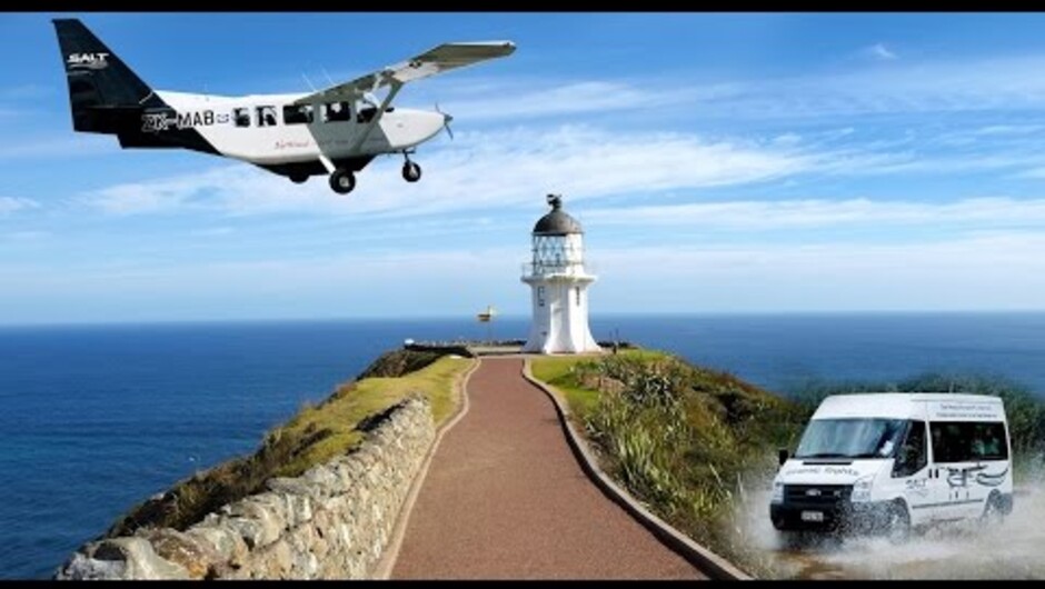 The best way to see and explore Cape Reinga with a combination fly and drive 4.5 hour tour. Departing from the Bay of Islands fly up the west coast, then land at a private airstrip for a 2.5 hour guided vehicle tour including the light house, Tapotupotu B