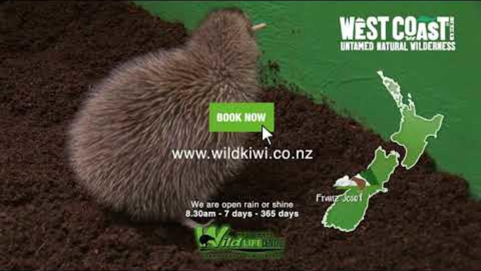 West Coast Wildlife Centre in Franz Josef - Largest Kiwi Incubation and Hatching Facility in the South Island.
Indoor visitor attraction open 365 days from 8.30am