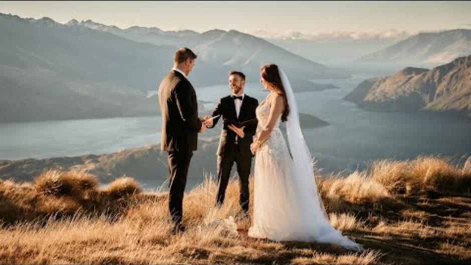 Ashleigh &amp; Anthony - Coromandel Peak Wanaka Heli-Wedding Elopement 4K