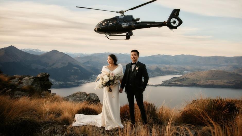 Anna &amp; Dan&#039;s Queenstown Cecil Peak Heli-Wedding Elopement NZ
