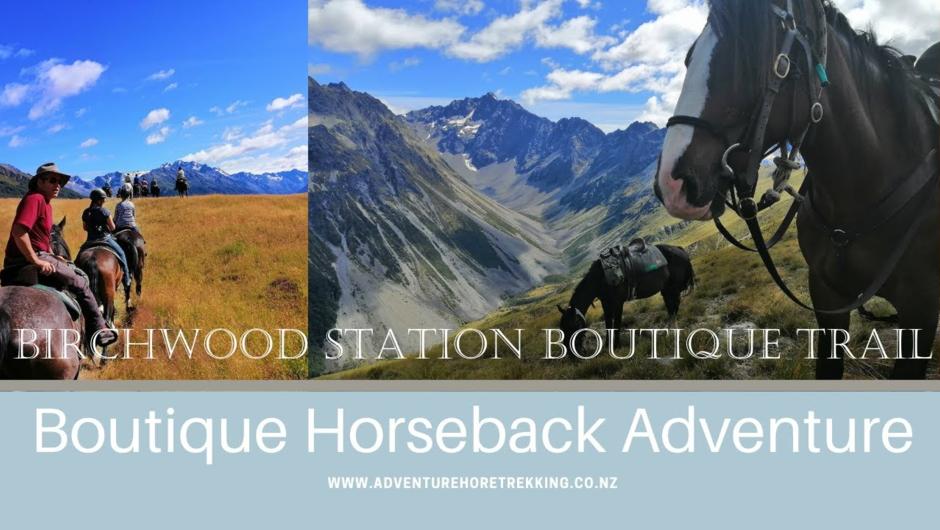 Birchwood Station Boutique Trail. Incredible Horseback Riding New Zealand South Island.
