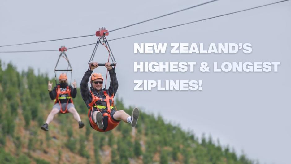 Experience the highest and longest ziplines in New Zealand at Christchurch Adventure Park.